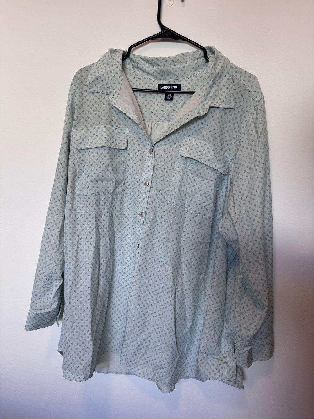 Lands' End Paisley Button-Front Shirt